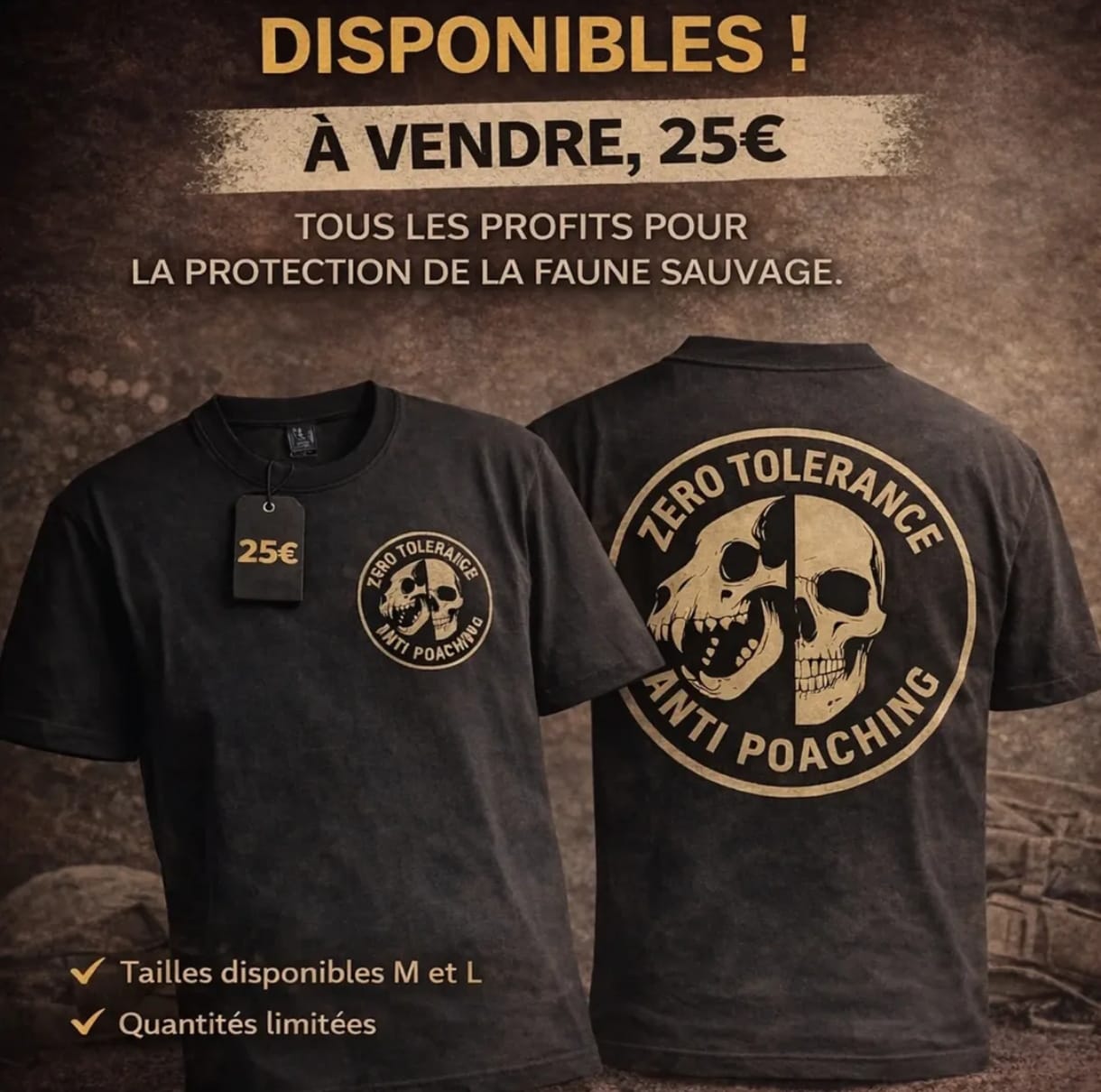 T-shirt ZERO TOLERANCE – Anti-Poaching